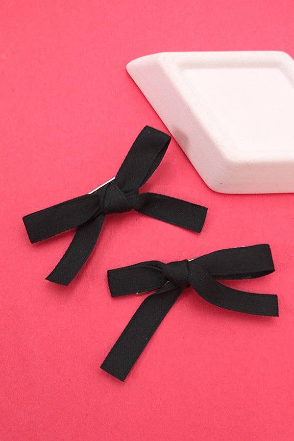 white satin bow clip