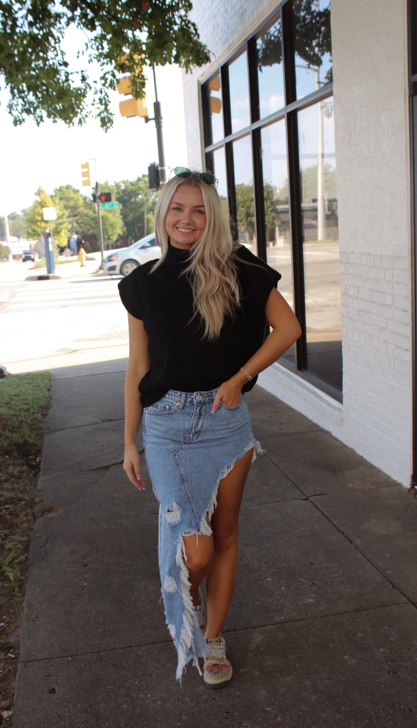 the autumn distressed skirt