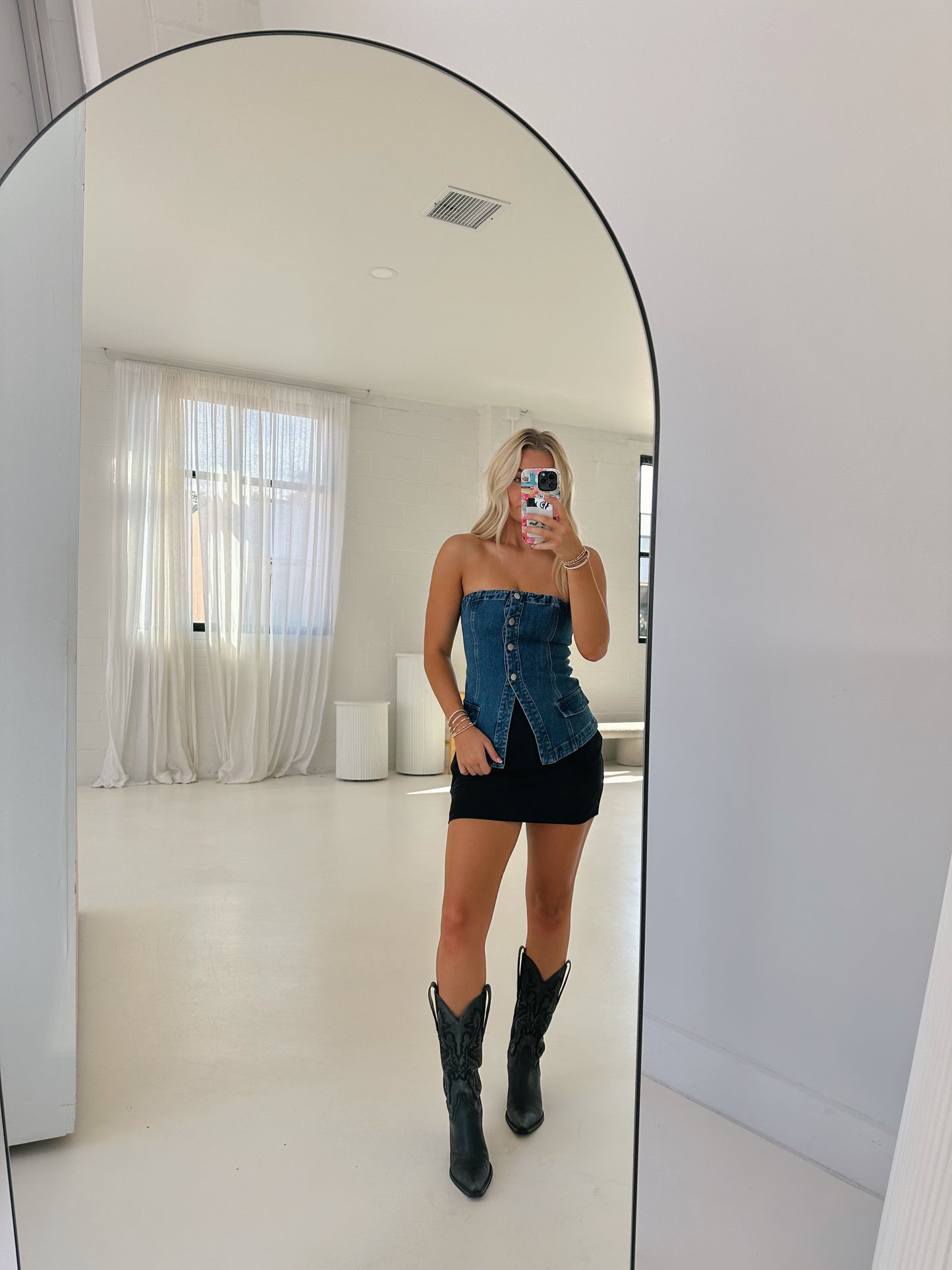Reese denim tube top
