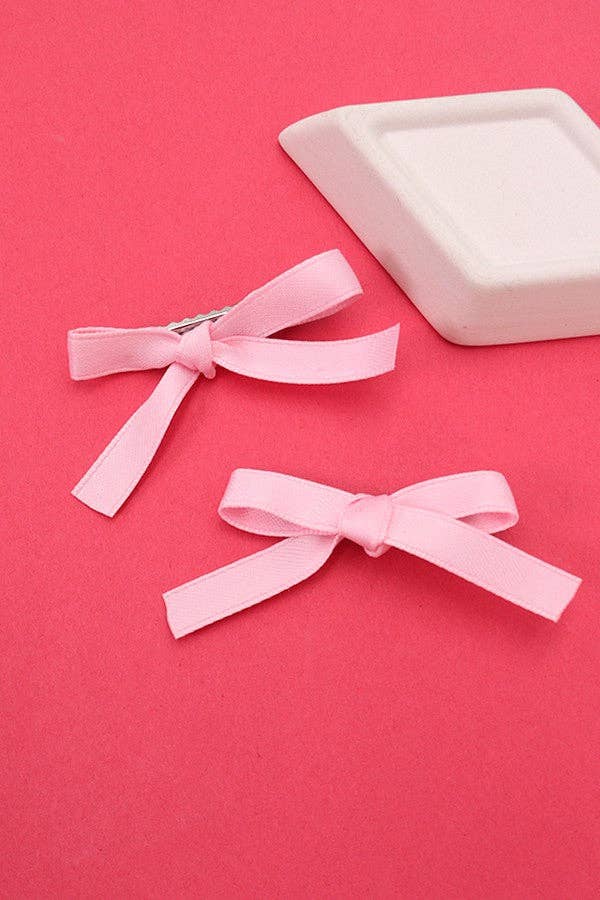 white satin bow clip