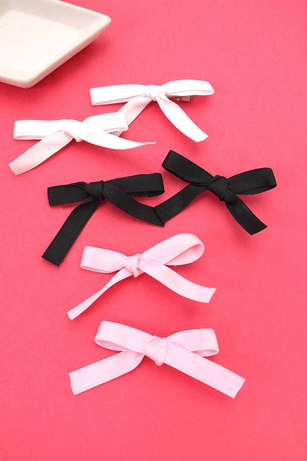 white satin bow clip