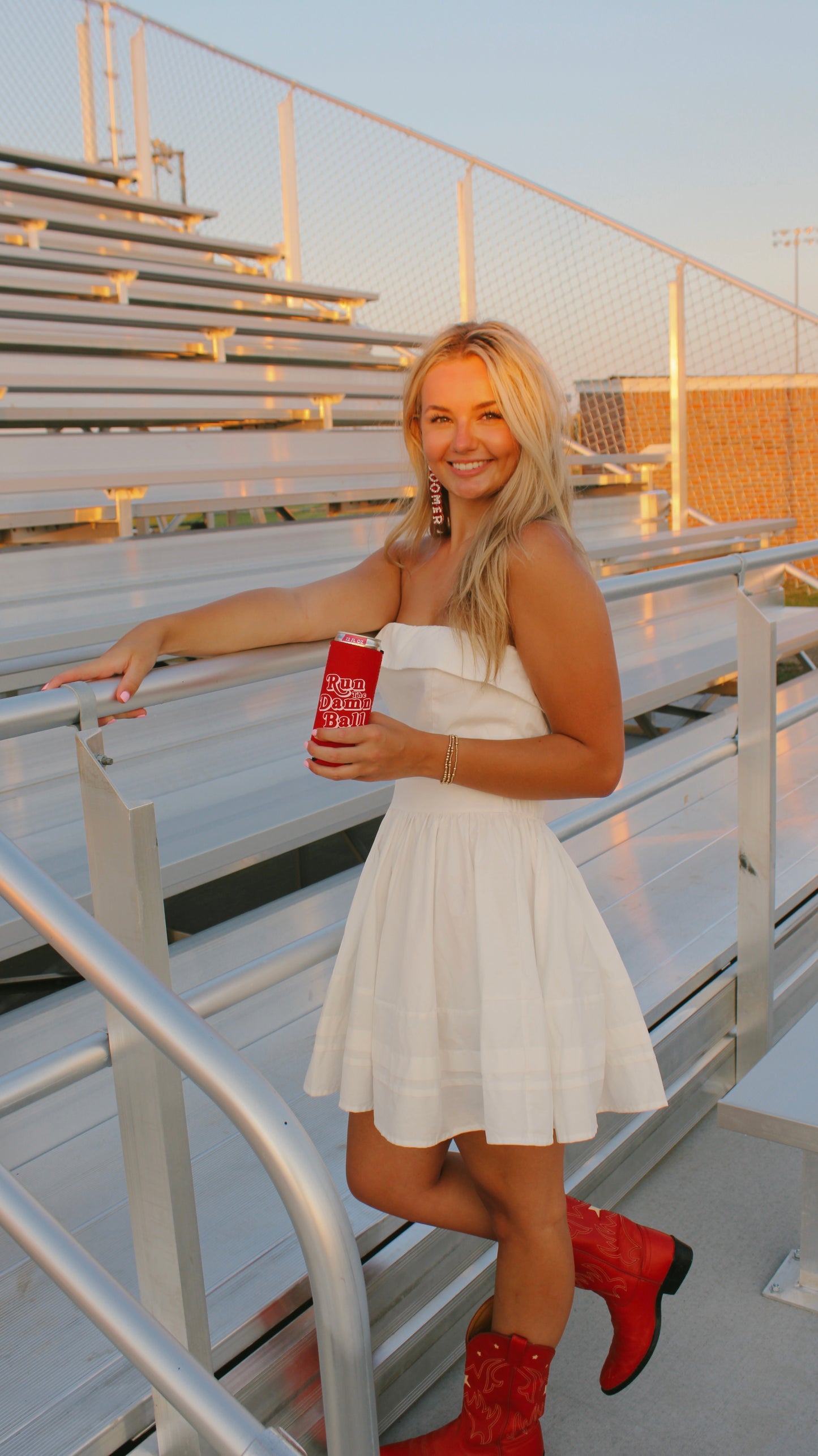 run the ball koozie