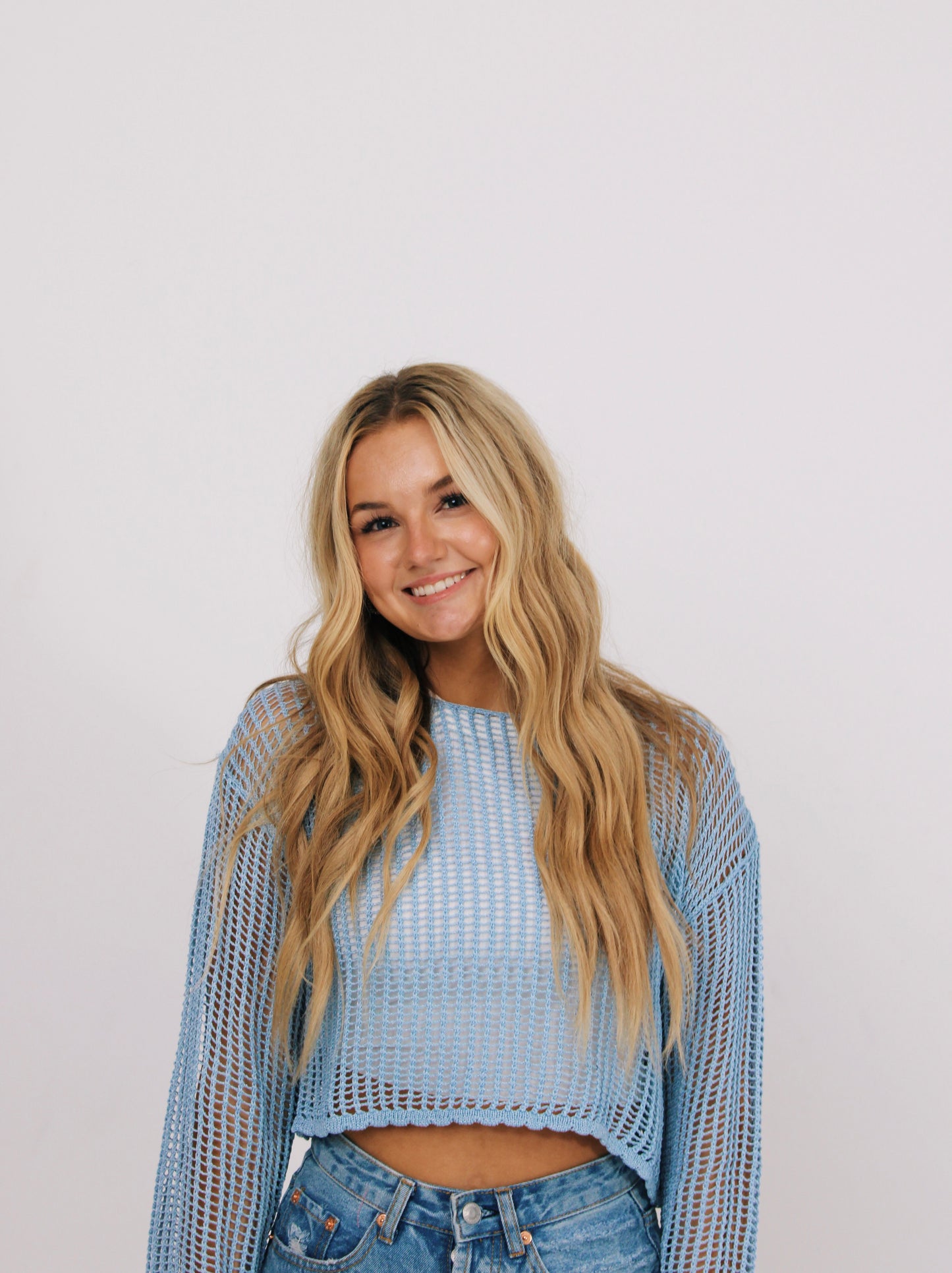 eden blue knit top