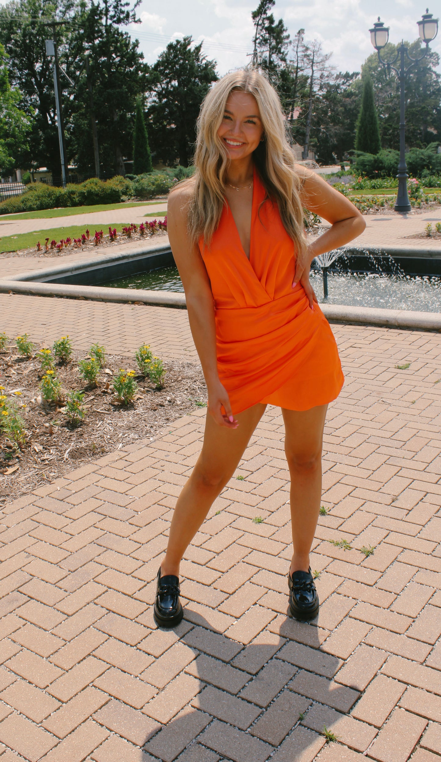 pokes satin romper dress