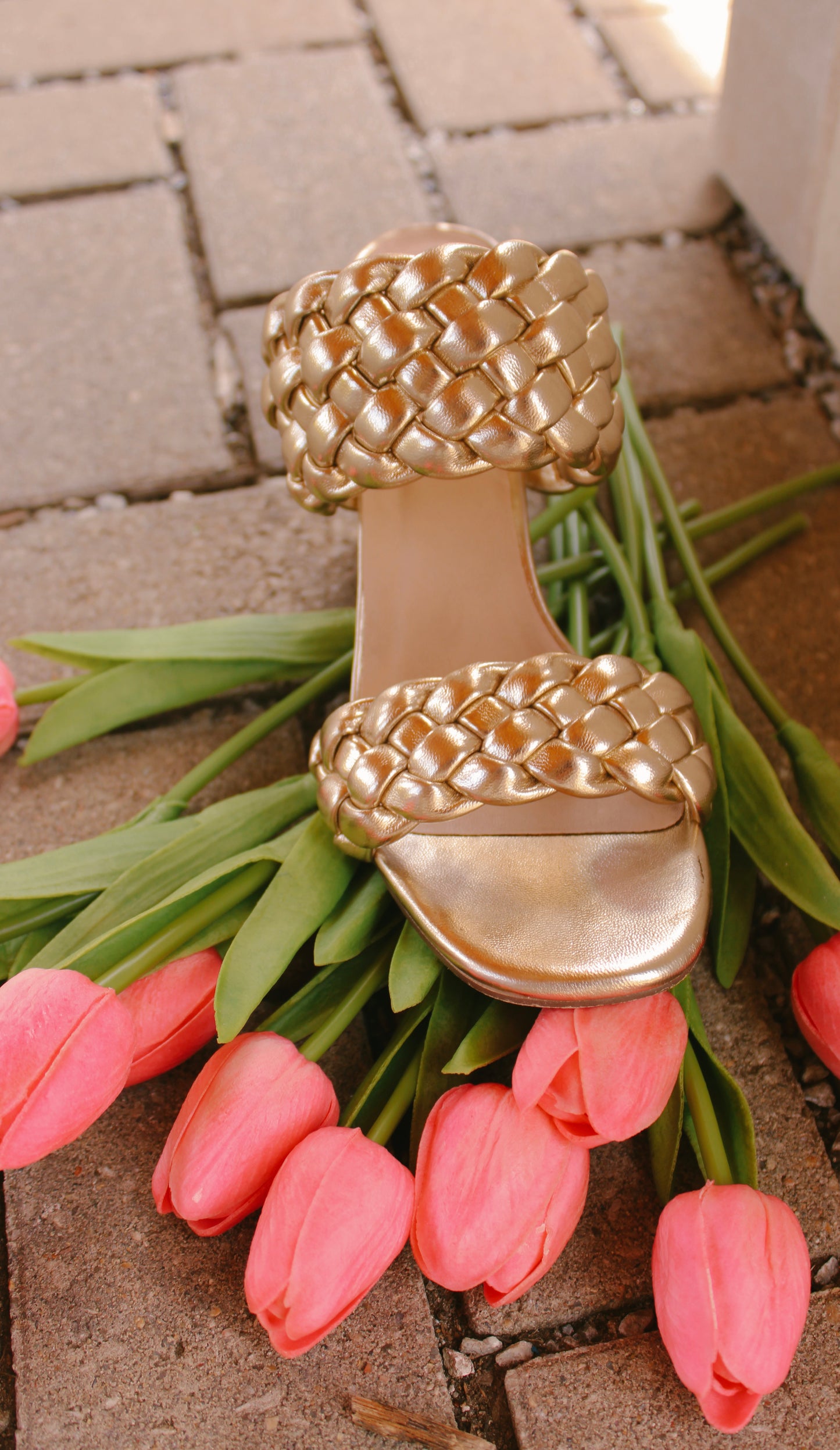 Playing dress up gold heel