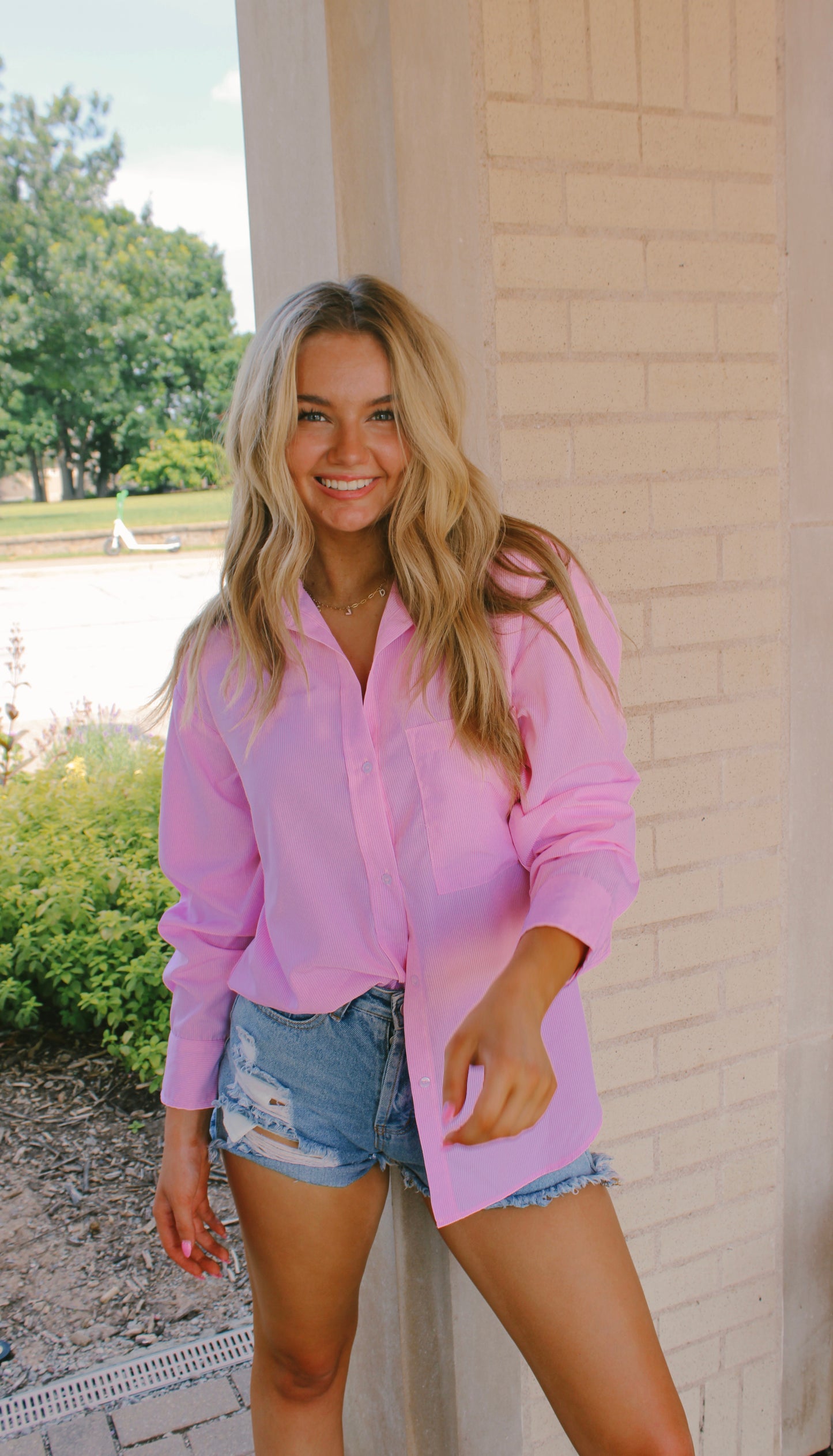 take me to the beach oversized button up top