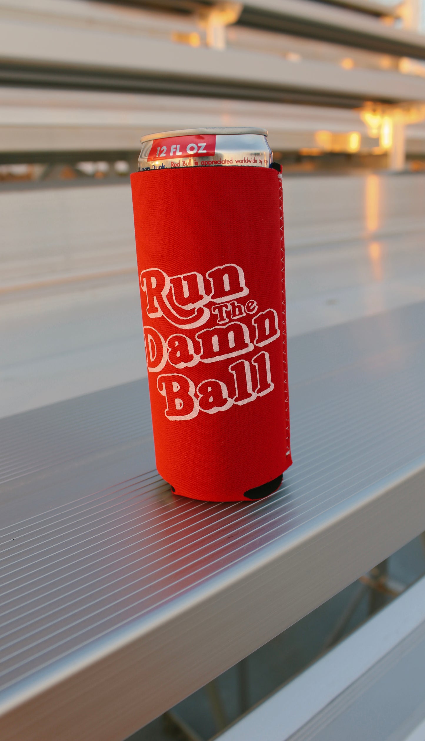 run the ball koozie