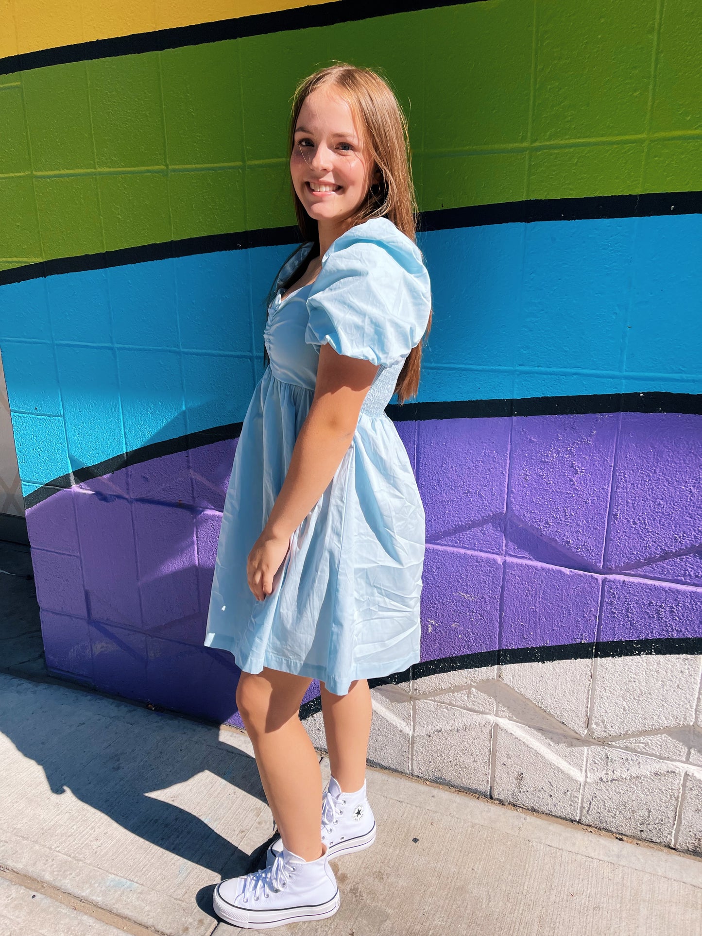 something blue babydoll dress