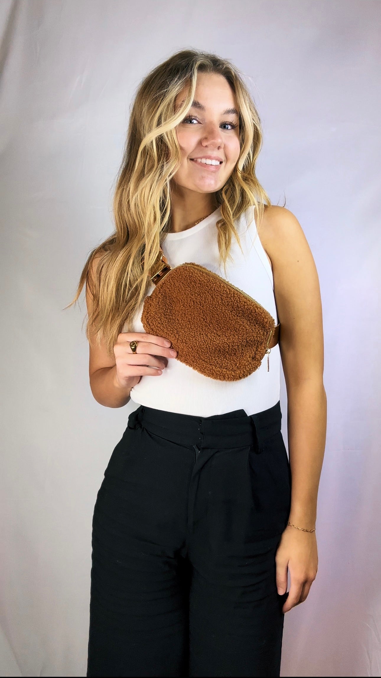 fuzzy belt bag