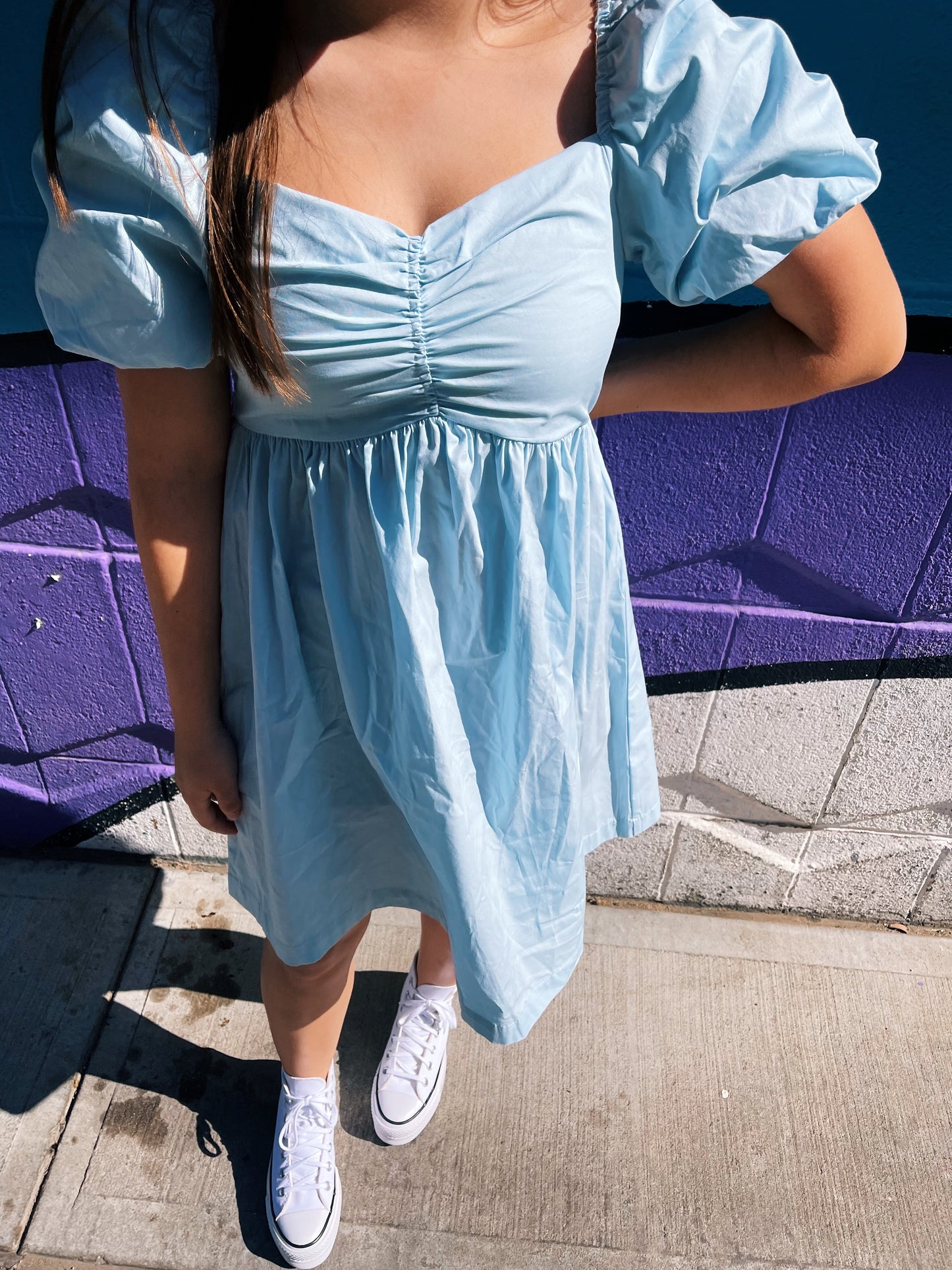 something blue babydoll dress