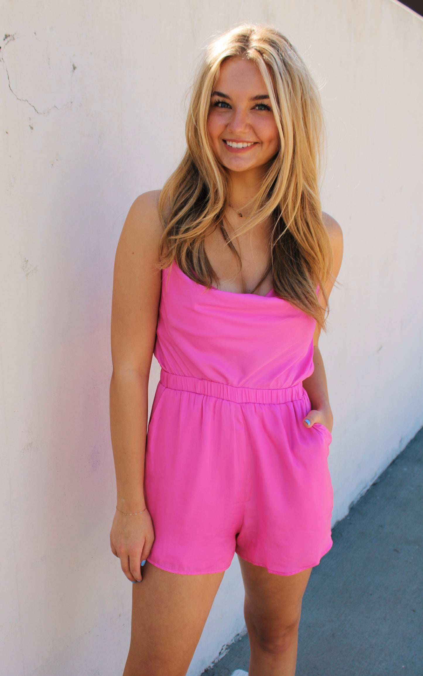 pretty in pink romper