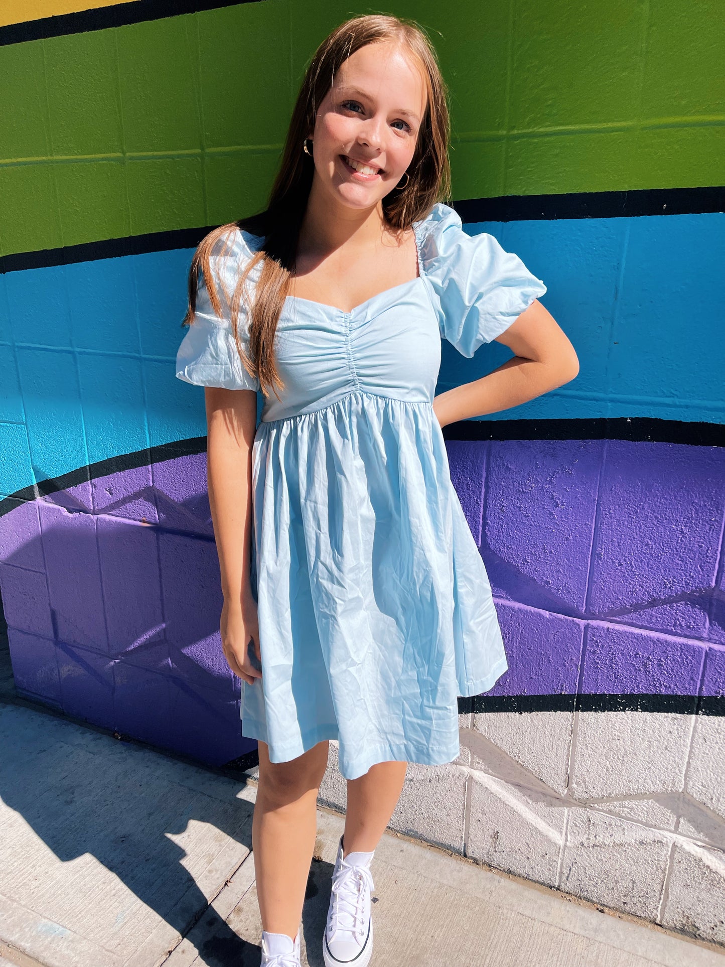 something blue babydoll dress