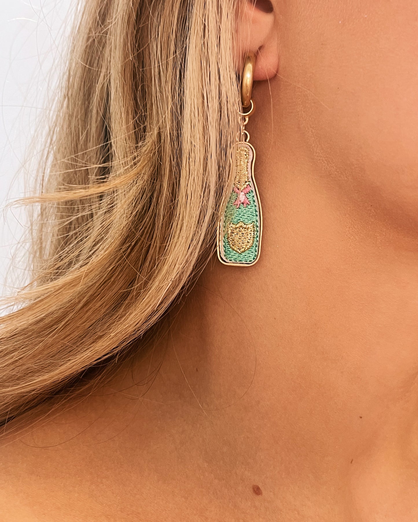 pop the bubbly hoop earring