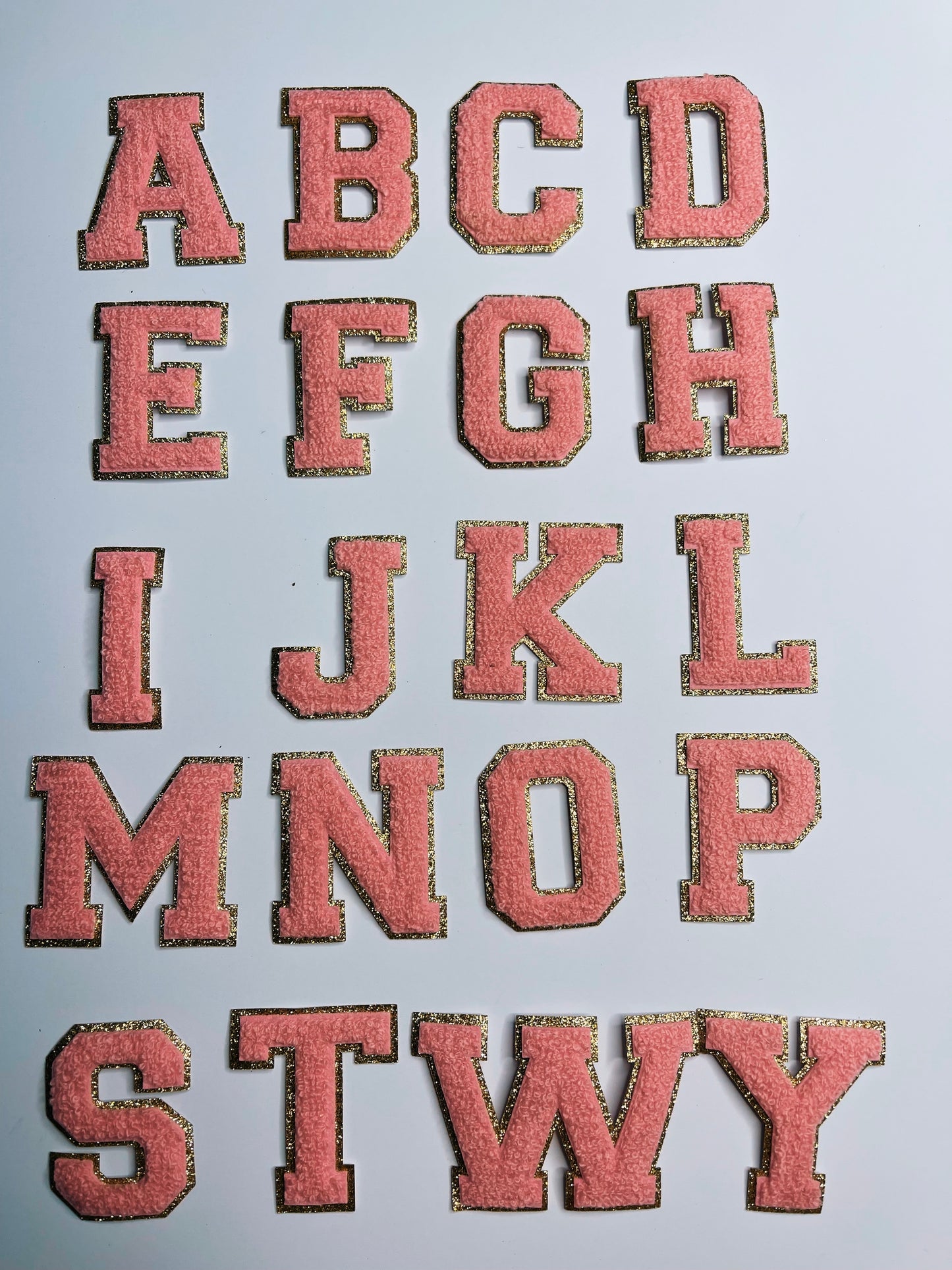 pink letter patch