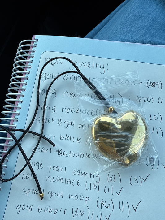 Large heart charm necklace