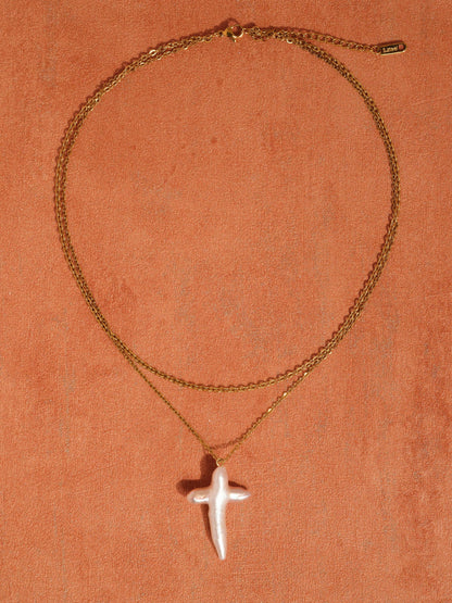 Pearl cross necklace