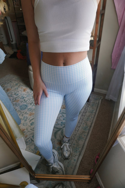annabelle blue gingham leggings