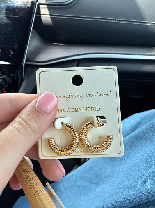 Spiral gold hoop