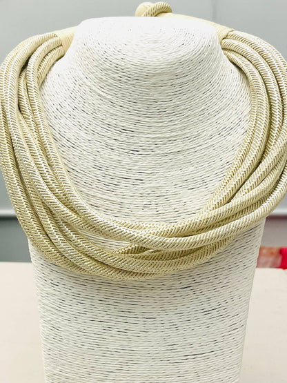 Kayda Cotton Necklace- Tan