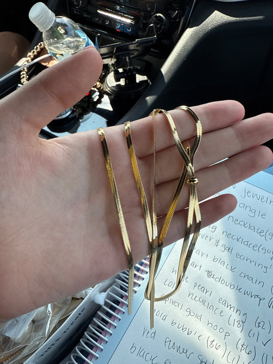 Gold long necklace