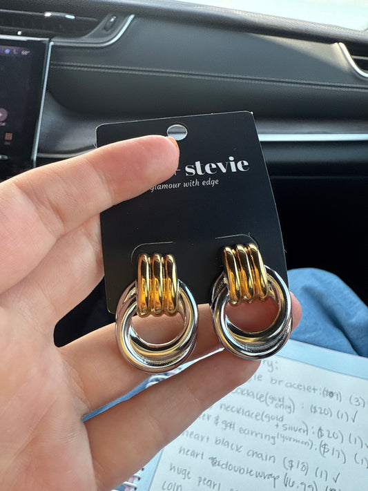 Mixed metal earring