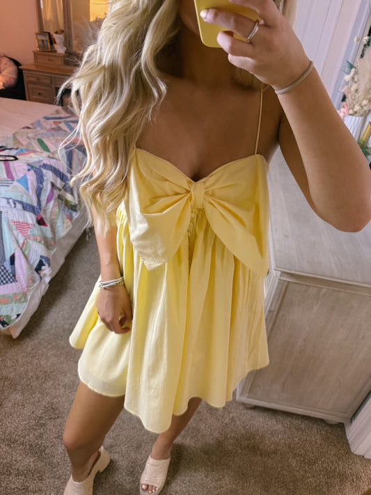 abbie bow mini dress