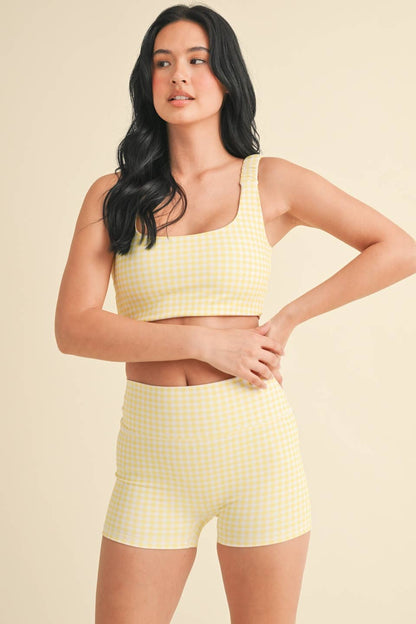 annabelle yellow gingham bra top