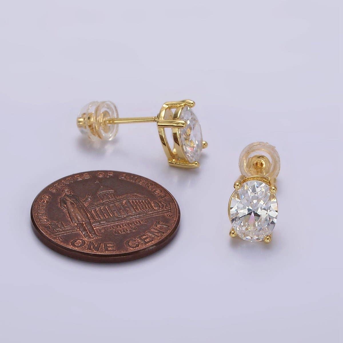 oval diamond studs