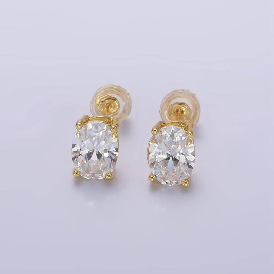 oval diamond studs