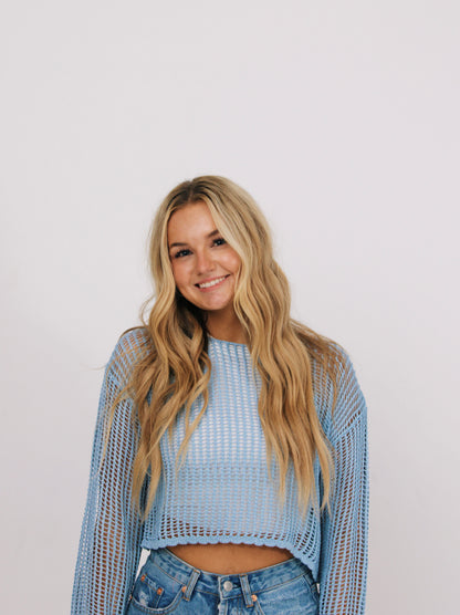 eden blue knit top