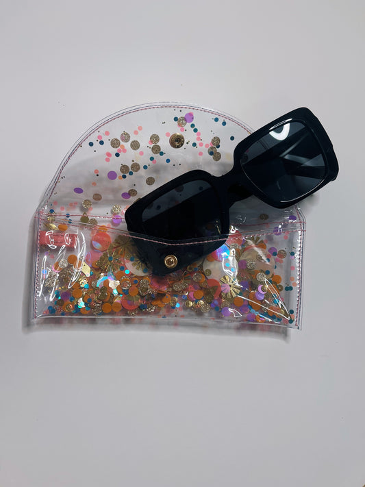 bright side glitter glasses case